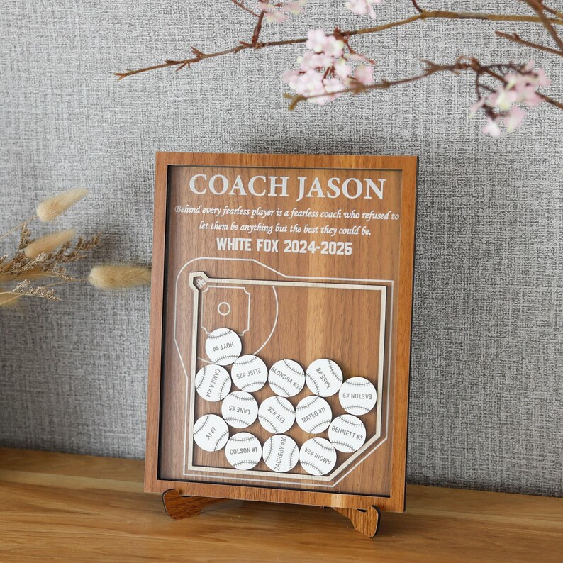 Head Coach Inscriptions Personalized Baseball Coach Thank You Gift, 3D Baseball Coach Sign ...