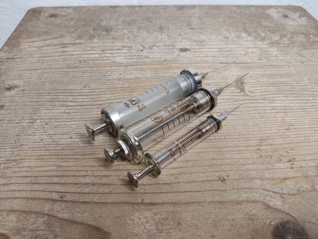 Vintage Medical Syringe Glass Syringe Vintage Medicine Syringe Lot of 3