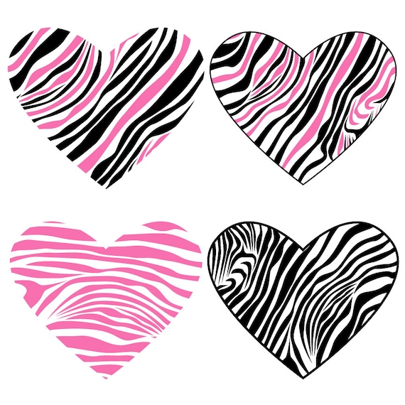 Zebra Heart SVG Zebra Print SVG Zebra Heart Zebra Heart Etsy