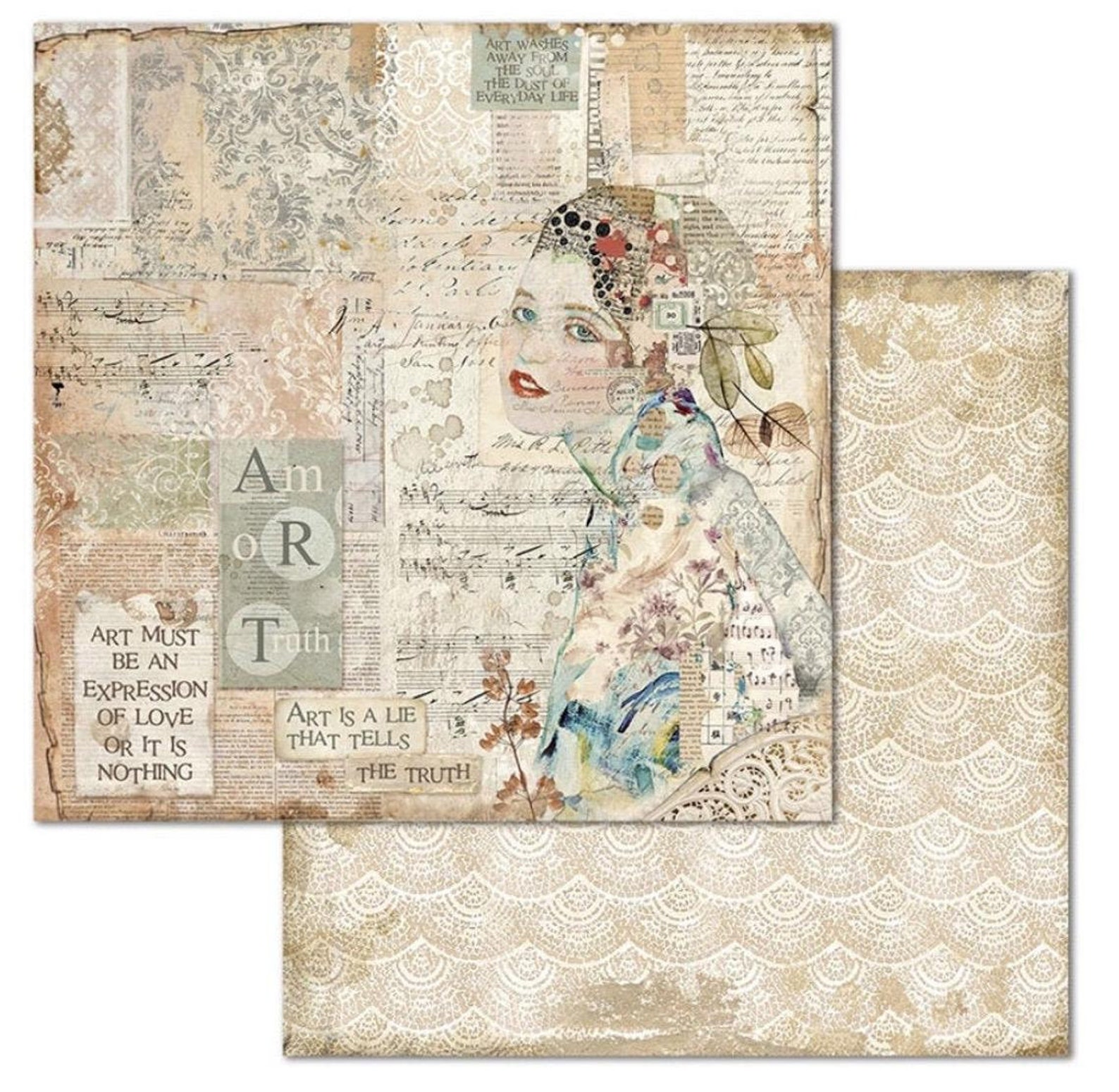 Stamperia Scrapbooking Paper 10 sheets 20.3 x 20.3 Etsy