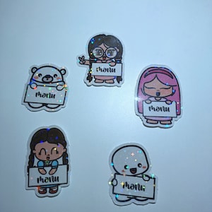 diecuts stickers olografico - personaggi sweetLab personalizzabile con nome