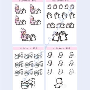 winter stickers 1-4
