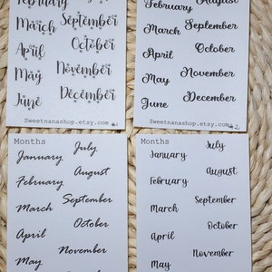 Months stickers
