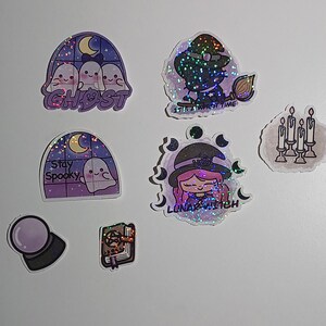 die cuts stickers set - olografico - lunar witch