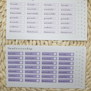 stickers settimane - giorni