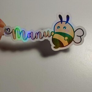 die cuts stickers-personalizzabile con nome- effetto olografico