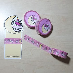washicard & washi tape unicorno