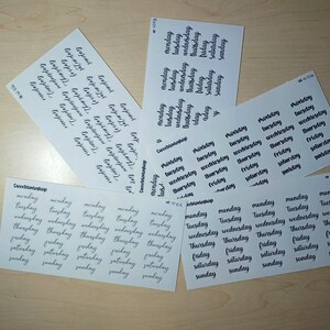 giorni della settimana stickers