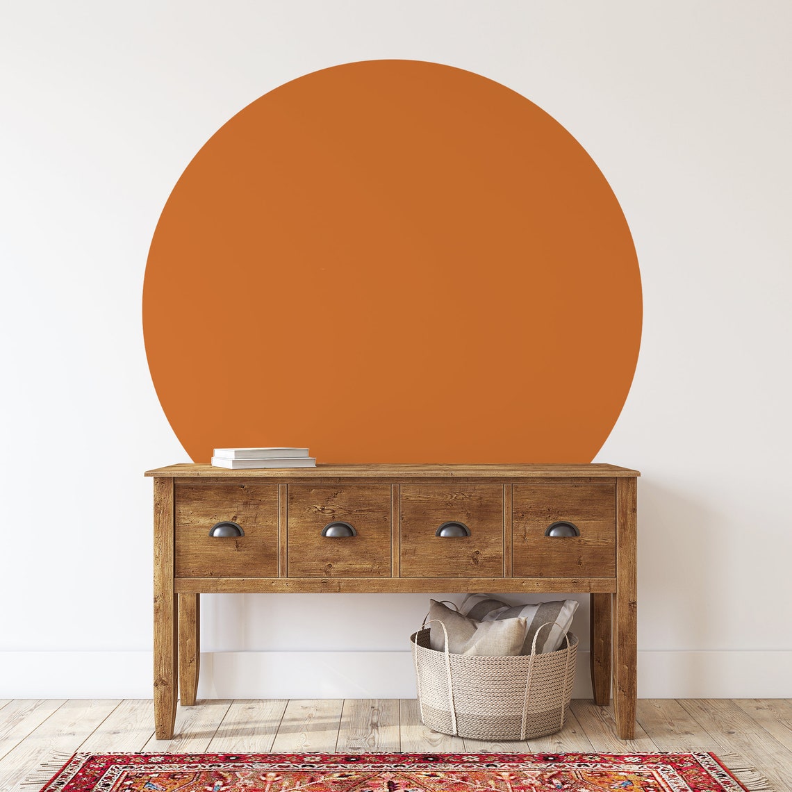 Circle Wall Decal Color Circle Wall Sticker Color Blocking Etsy