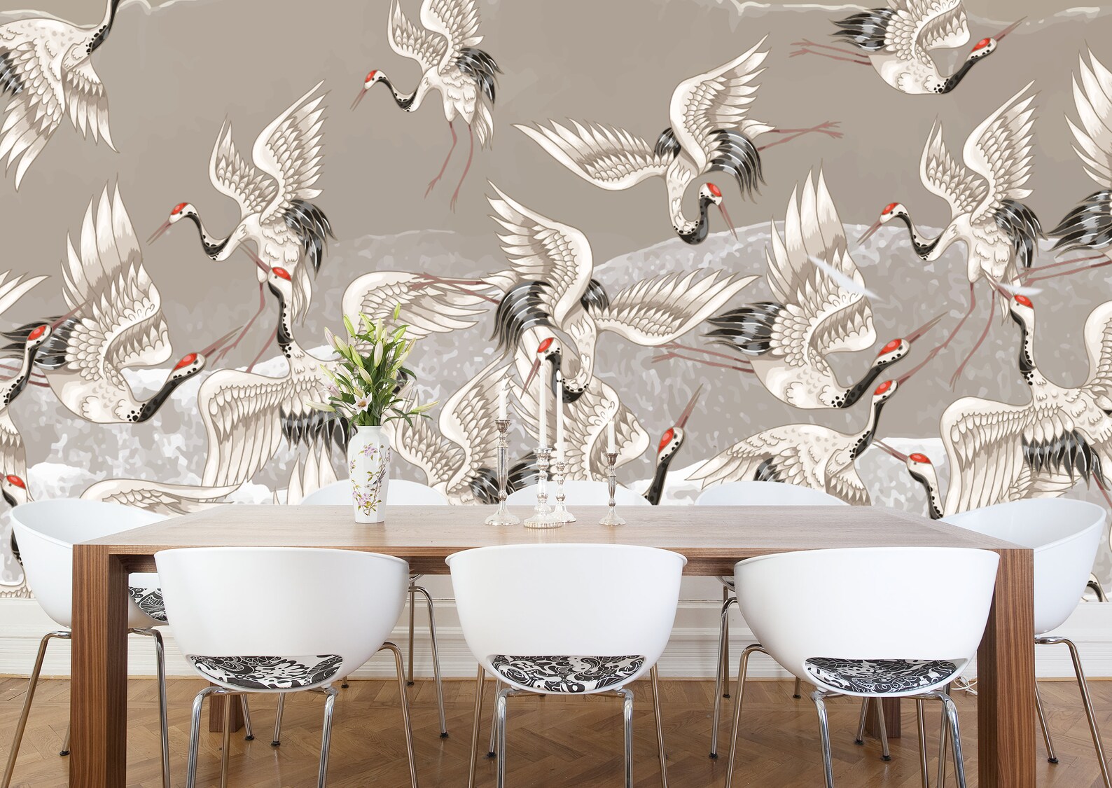 Crane Bird Wallpaper Crane Wallpaper Crane Brown Wallpaper | Etsy