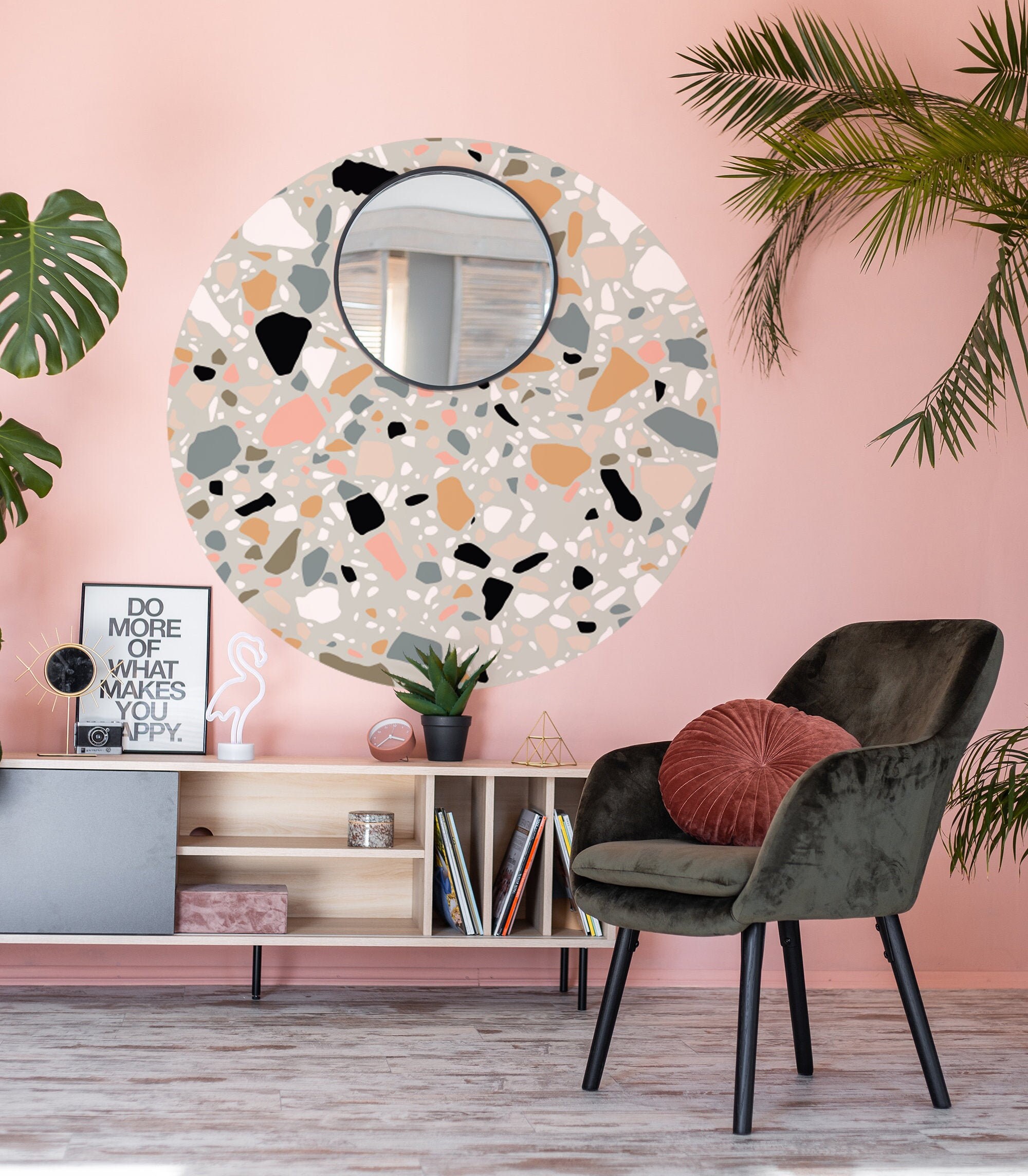 Circle Wall Decal Circle Wall Sticker Color Blocking Wall Etsy