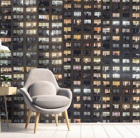 Windows Wallpaper Windows Mural Building Mural Building Etsy