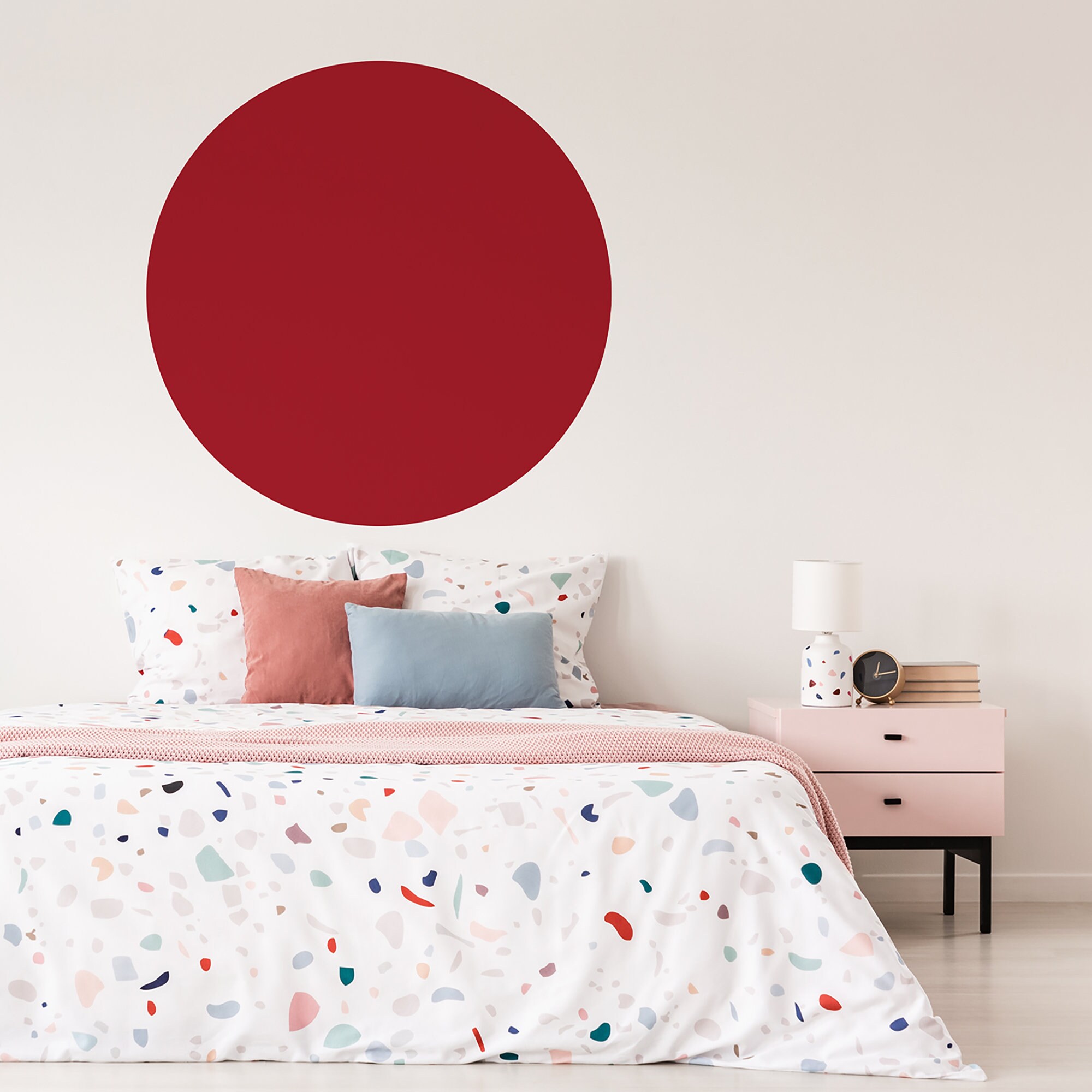 Circle Wall Decal Color Circle Wall Sticker Color Blocking Etsy