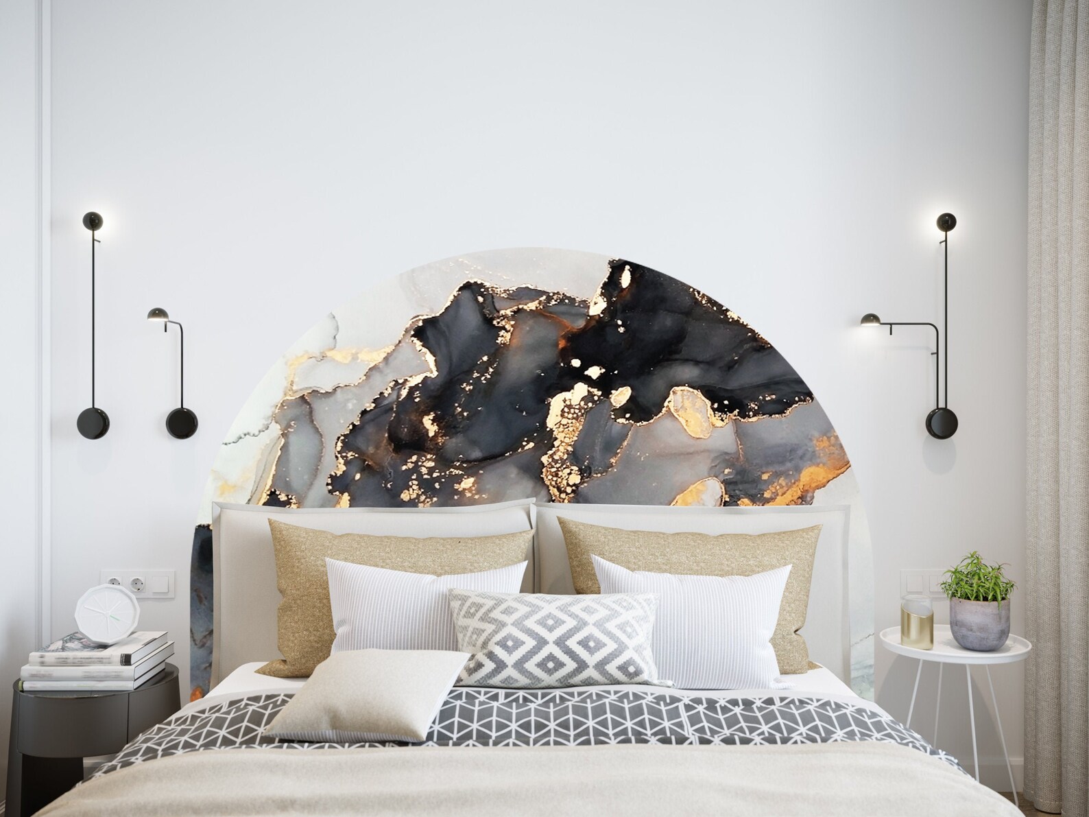 Arch Headboard Decal Headboard Bed Arch Sticker Arch Wall Etsy