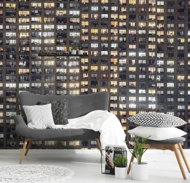 Windows Wallpaper Windows Mural Building Mural Building Etsy