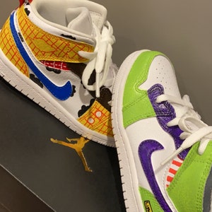 Custom Air Jordan Toy Story retro 1 custom Aj1 custom Shoes custom Paint Shoes custom Cartoon Shoes custom Kids custom Paint Splatter Etsy