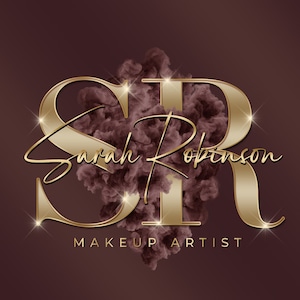 Beauty Logo, Gold Brown Logo, Smoke Logo, Makeup Logo, Glitter Logo, Champagne Gold Logo, Boutique Logo, Hair Logo, Nails Logo, Lash Logo