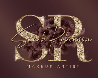 Gold Beauty Logo, Glitter Sparkle Logo, Smoke Logo, Luxury Logo, Makeup Artist Logo, Hair Stylist Logo, Nails Lash Salon Logo, Boutique Logo