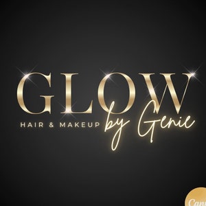 Gold Logo, Beauty Logo, Glitter Logo, Canva Logo Template, Makeup Logo, Sparkle Logo, Hair Logo, Nails Logo, Lash Logo, Diy Logo, Salon Logo