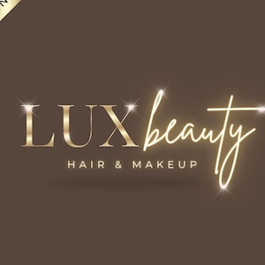 Logo doré, logo beauté, logo pailleté, modèle de logo sur toile, logo maquillage, logo scintillant, logo cheveux, logo ongles, logo cils, logo bricolage, logo salon