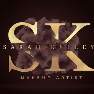 Gold Brown Logo, Beauty Logo, Smoke Logo, Makeup Logo, Boutique Logo, Hair Logo, Lash Logo, Nails Logo, Glitter Logo, Luxury Salon Logo