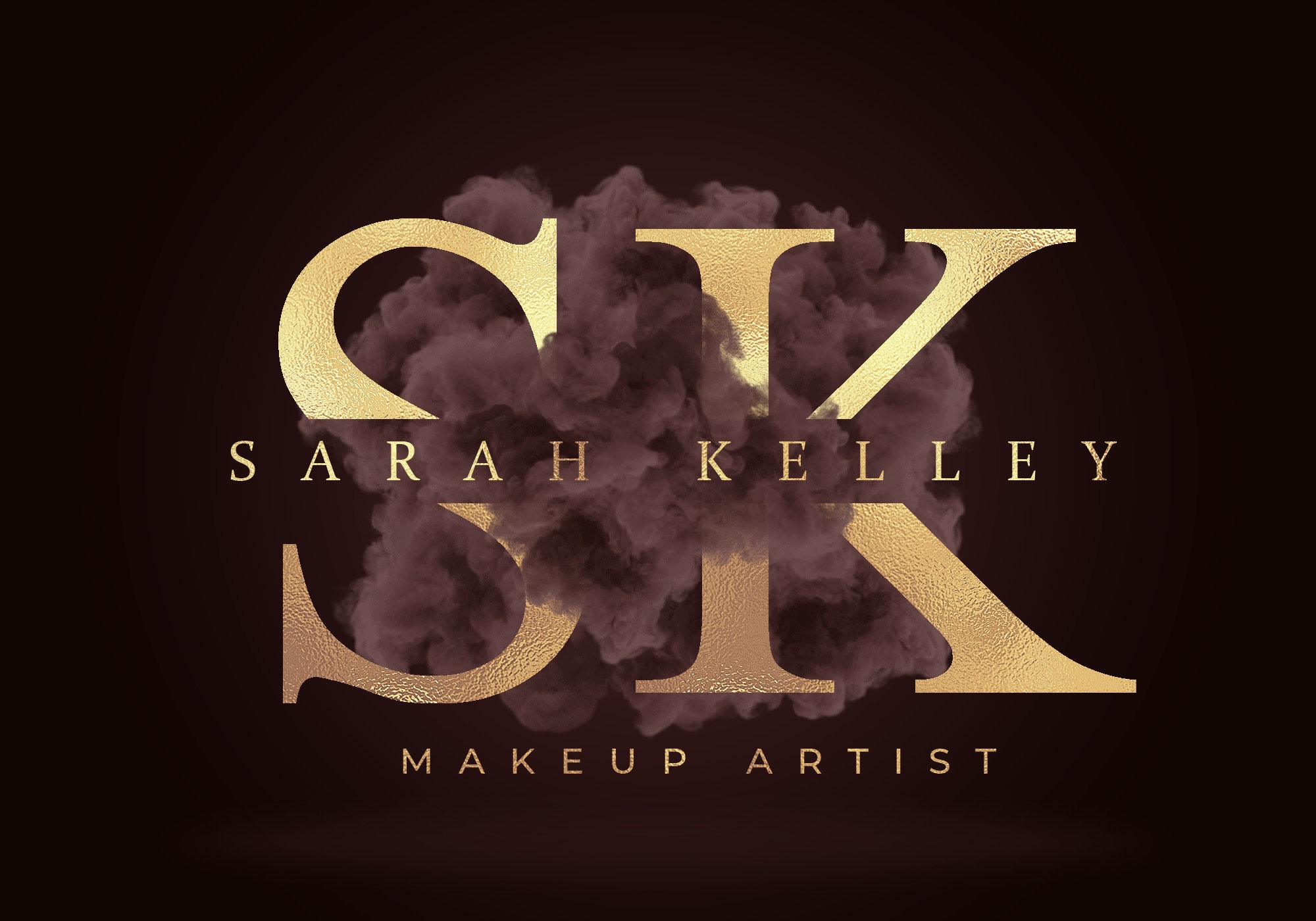 Gold Brown Watercolor Logo Beauty Logo Makeup Artist Logo Etsy