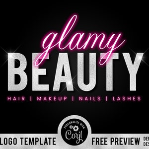 Beauty Logo, Pink Logo, Silber Logo, Glitter Logo, Makeup Logo, Boutique Logo, Haar Logo, Nails Logo, Lash Logo, Pink Silber Logo, Neon Logo