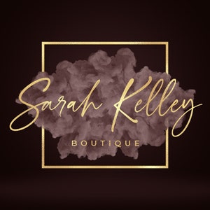 Beauty Logo, Gold Logo, Gold Brown Watercolor Logo, Smoke Logo, Boutique Logo, Makeup Logo, Hair Logo, Glitter Logo, Nails Logo, Lash Logo