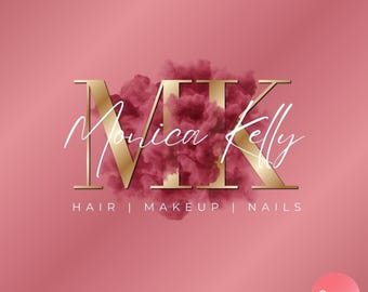 Gold Rosa Beauty Logo, Canva Template, Rauch Logo, Luxus Logo, Make-up Artist Logo, Hair Stylist Logo, Nails Lash Salon Logo, Boutique Logo