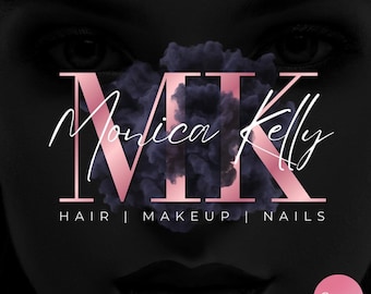 Pink Beauty Logo, Canva Logo Template, Smoke Logo, Luxury Logo, Makeup Artist Logo, Hair Stylist Logo, Nails Lash Salon Logo, Boutique Logo
