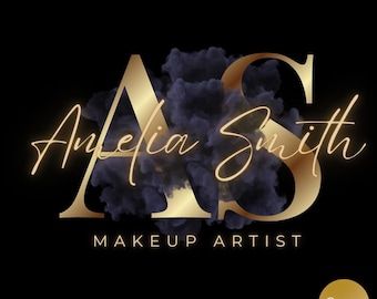 Gold Beauty Logo, Canva Logo Template, Smoke Logo, Luxury Logo, Makeup Artist Logo, Hair Stylist Logo, Nails Lash Salon Logo, Boutique Logo