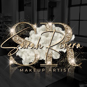 Gold Beauty Logo, Glitter Sparkle Logo, Smoke Logo, Luxury Logo, Makeup Artist Logo, Hair Stylist Logo, Nails Lash Brows Salon Logo