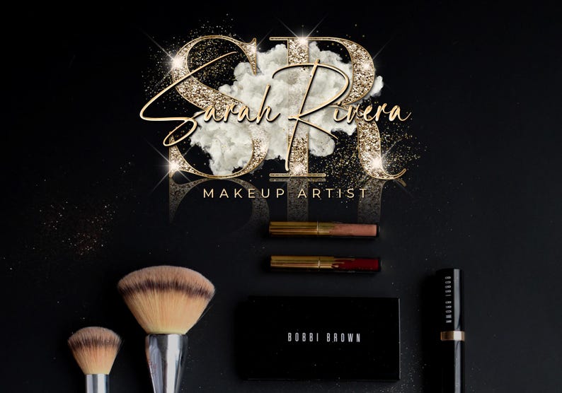 Gold Beauty Logo, Glitter Sparkle Logo, Smoke Logo, Luxury Logo, Makeup Artist Logo, Hair Stylist Logo, Nails Lash Brows Salon Logo