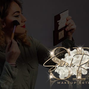 Gold Beauty Logo, Glitter Sparkle Logo, Smoke Logo, Luxury Logo, Makeup Artist Logo, Hair Stylist Logo, Nails Lash Brows Salon Logo