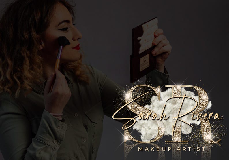 Gold Beauty Logo, Glitter Sparkle Logo, Smoke Logo, Luxury Logo, Makeup Artist Logo, Hair Stylist Logo, Nails Lash Brows Salon Logo