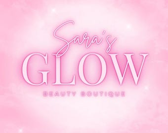 Rosa skönhetslogotyp, Canva-logomall, anpassad logotyp, företagslogotyp, makeupartistlogotyp, hårstylistlogotyp, nagelfranslogotyp, butikslogotyp