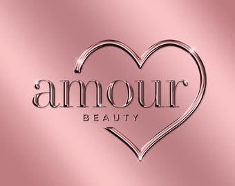 Pink Logo, Beauty Logo, Chrome Logo, Glitter Logo, Sparkle Logo, Makeup Logo, Hair Logo, Luxury Logo, Nails Logo, Boutique Logo, Lash Logo
