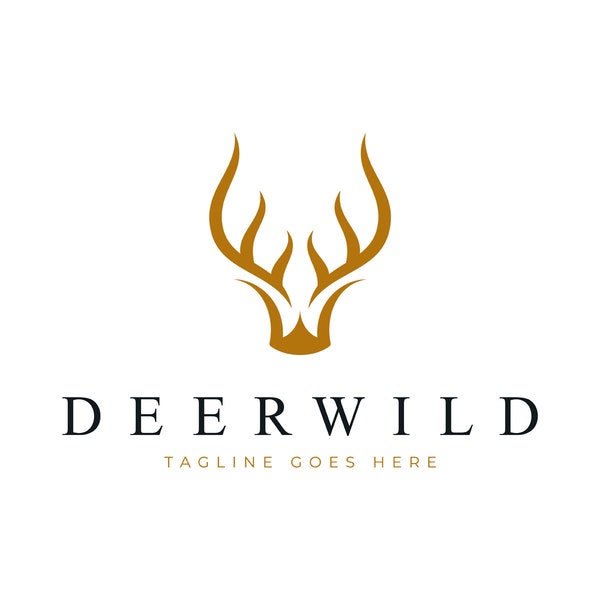 Deer Logo, Deer Head Logo, Hunting Logo, Wild Deer Logo, Forest Logo, Reindeer Logo, Deer Antlers Logo, Antique logo, Premade Logo, Deer SVG
