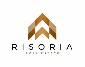 Logotipo de bienes raíces de oro, logotipo de agente inmobiliario, logotipo de diseñador de interiores, logotipo de la casa, logotipo de lujo, logotipo de flecha, logotipo de arquitecto, logotipo de construcción, lujo