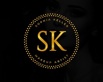 Custom Gold Foil Initials Logo Design, Elegant Boutique Logo