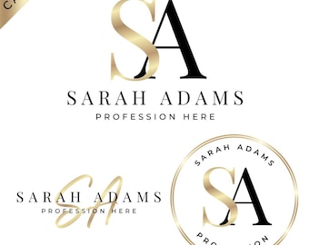 Canva Logo, Editable Logo, Gold Logo, Beauty Logo, Makeup Logo, Hair Logo, Nails Logo, Lash Logo, Business Logo, Real Estate Logo, Diy Logo