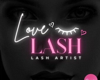 Pink Beauty Logo, Lash Logo, Canva Logo Vorlage, Neon Logo, Makeup Artist Logo, Hair Stylist Logo, Nails Logo, Salon Logo, Business Logo
