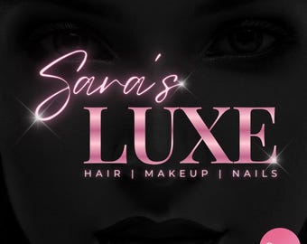 Logotipo de belleza rosa, plantilla de logotipo de Canva, logotipo personalizado, logotipo de empresa, logotipo de maquillador/a, logotipo de estilista, logotipo de uñas y pestañas, logotipo de boutique