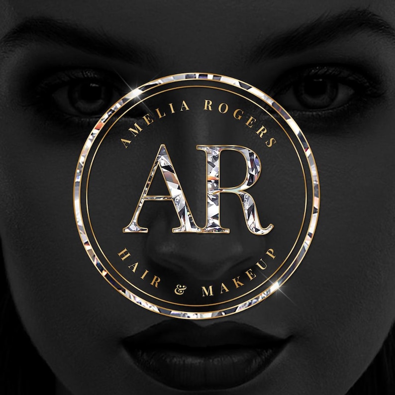 Silver Beauty Logo, Canva Template, Diamond Alphabets, Instant Download ...