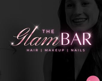 Rosa skönhetslogotyp, Canva-logomall, anpassad logotyp, företagslogotyp, makeupartistlogotyp, hårstylistlogotyp, nagelfranslogotyp, butikslogotyp