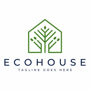 Real Estate Logo, Eco Friendly House Logo, Home Logo, Green House Logo, Interior Logo, Home Decor Logo, Furniture Logo, Landscaping Logo