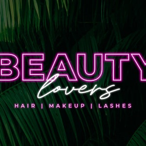 Beauty Logo, Neon Logo, Pink Logo, White Neon Logo, Makeup Logo, Hair Logo, Boutique Logo, Nails Logo, Lash Logo, Hot Pink Logo, Brow Logo