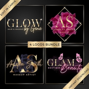 Beauty Logo Bundle, Canva Logo Bundle, Canva Logo Template, Luxury Beauty Logo, Minimal Logo Bundle, Elegant Logo Design, Logo Bundle Canva, Salon Logo Bundle, Lash Logo Bundle, Hair Logo Bundle, Makeup Logo Design, Aesthetic Logos, Branding Logo Set, Small Business Logo, Editable Logo Canva, Canva Logo Template, Nails Logo Template
