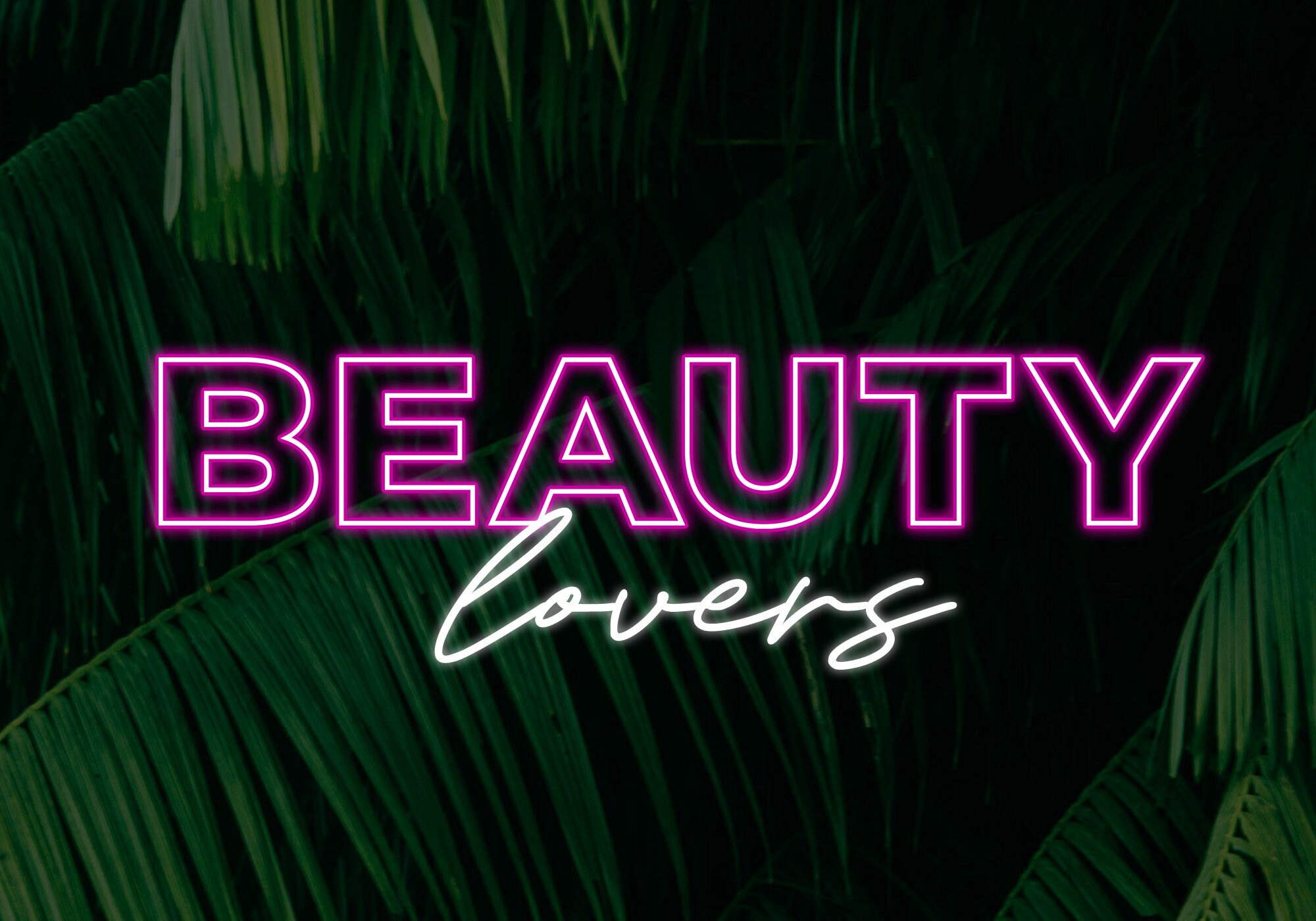 Beautiful Pink and White Neon Logo Neon Logo Design Beauty | Etsy
