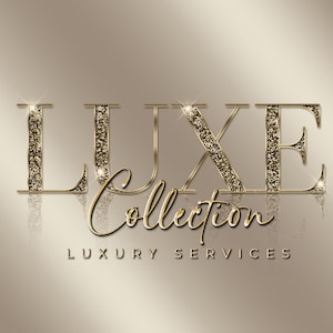 Può includere: Testo in glitter dorato che recita "LUXE Collection" con le parole "LUXURY SERVICES" sotto.